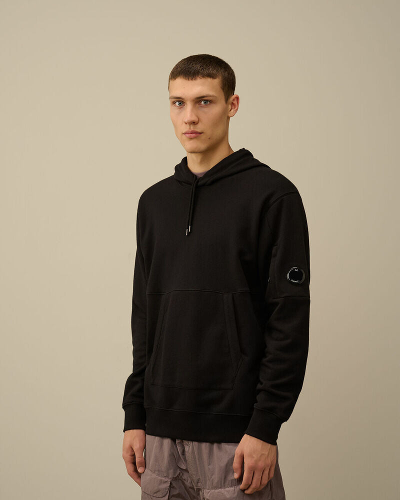 Sweat à Capuche Diagonal Fleece Lens – C.P. Company – Noir