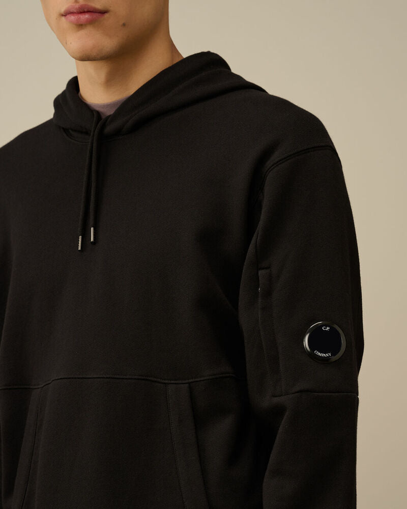 Sweat à Capuche Diagonal Fleece Lens – C.P. Company – Noir