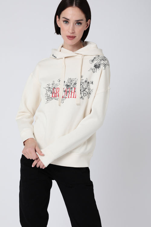 Sweat Capuche Artwork - Cream