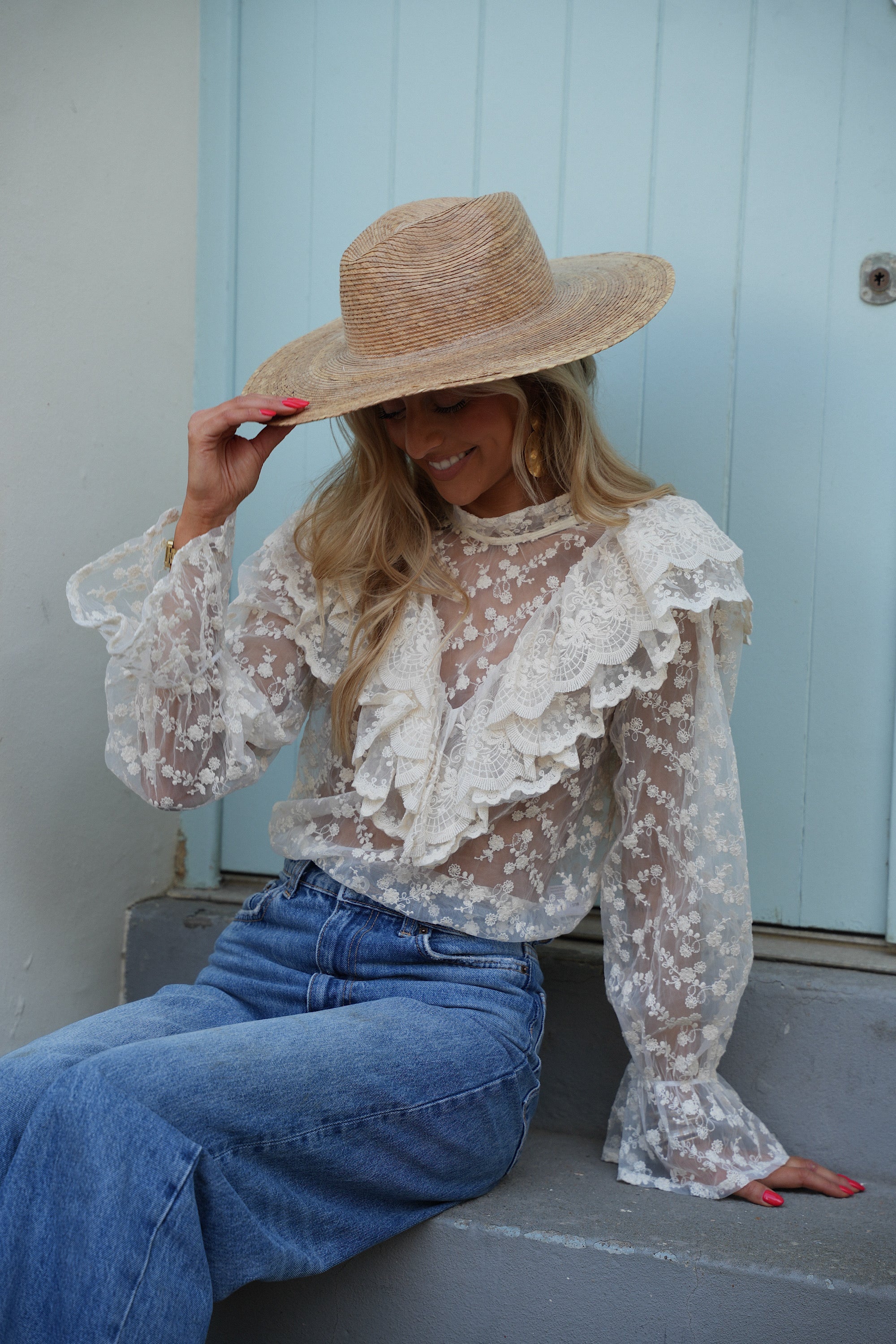 Blouse Brodée Milko - Beige