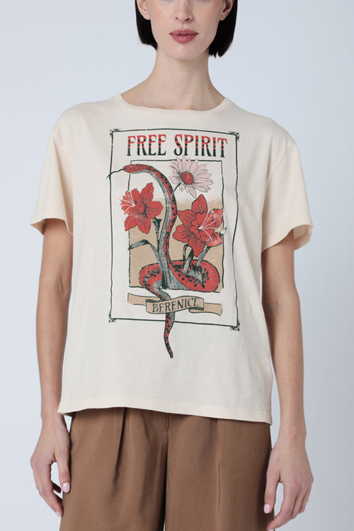 Tee Shirt Rond Artwork Dev - Nude