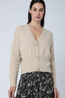 Gilet Col V - Beige