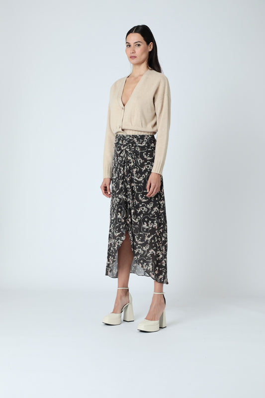 Jupe Fendu Milieu Devant - Valerianne Print