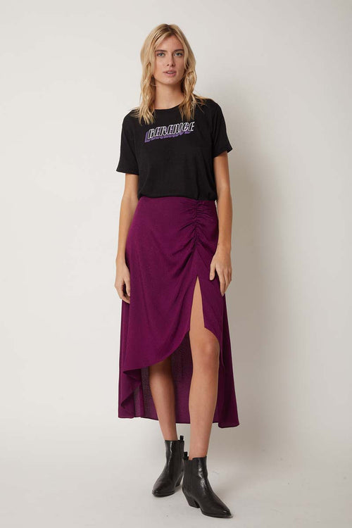 Jupe Longue Taille Haute Fente - Dark Purple