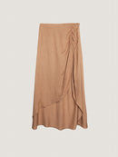 Jupe Longue Taille Haute Fente - Camel
