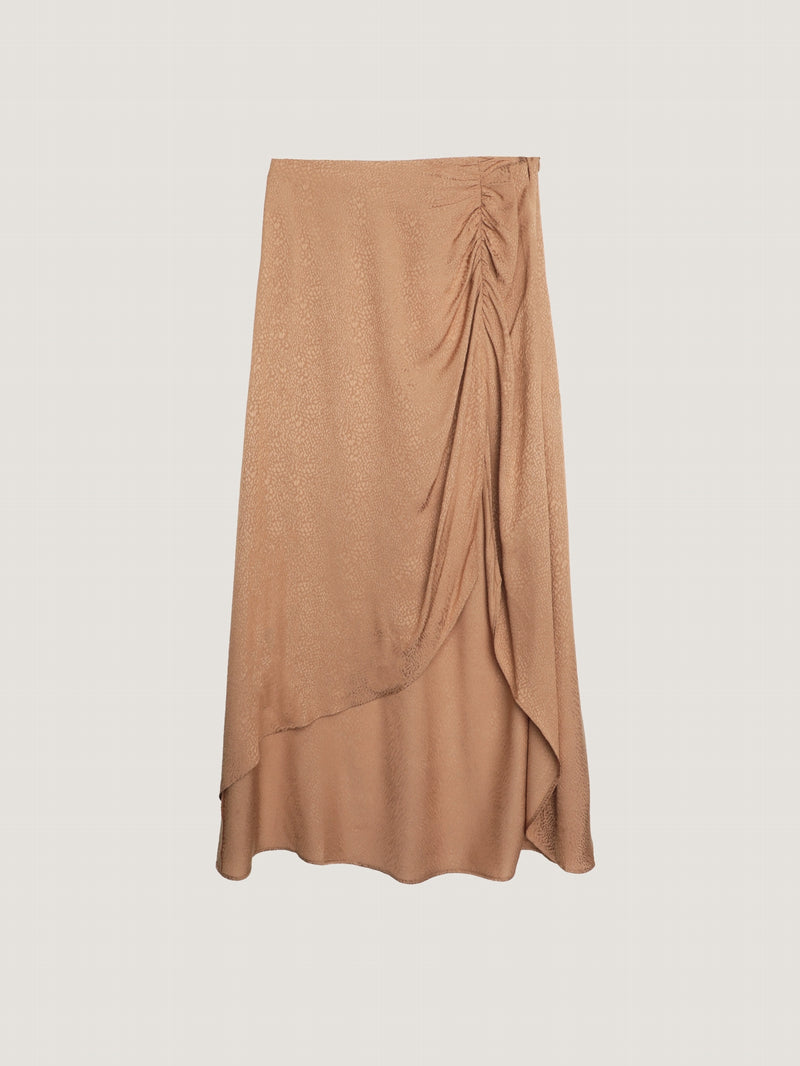 Jupe Longue Taille Haute Fente - Camel