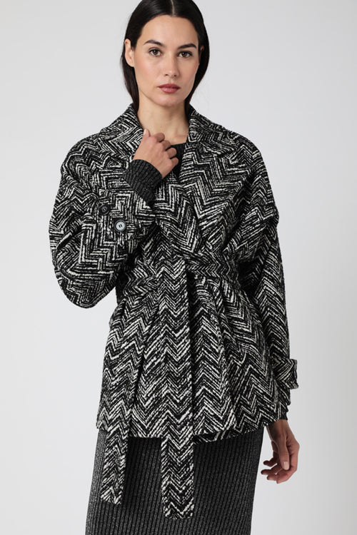 Manteau Ceinture A La Taille - Noir