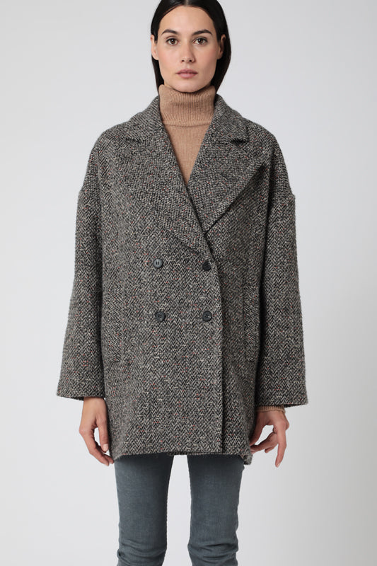 Manteau Mi Longue En Laine - Gris