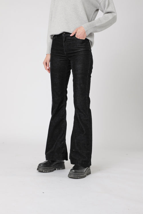 Pat Jean Flare Poche Plaque - Noir