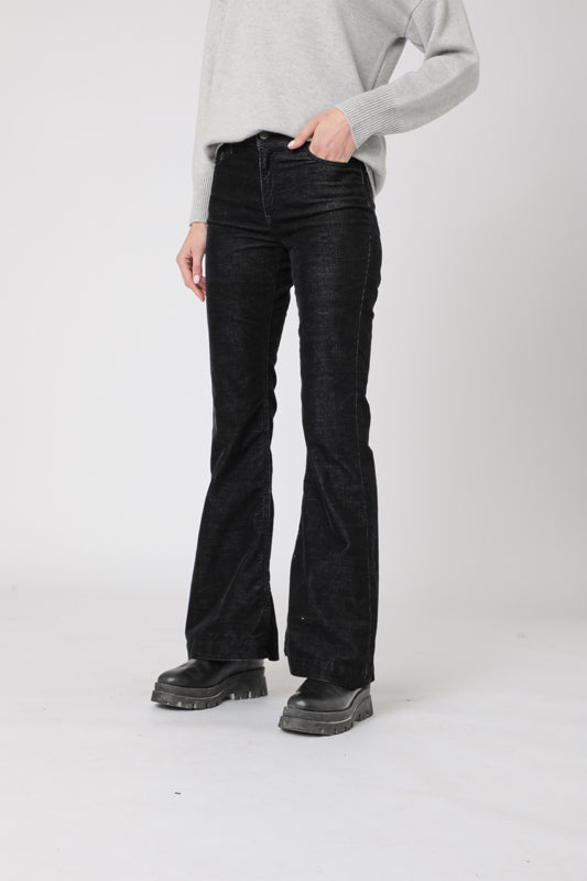 Pat Jean Flare Poche Plaque - Noir