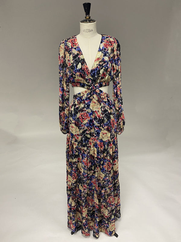 Berenice - Vestido Largo de Plumas Lurex - Print Lou
