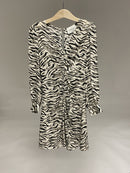 Robe Courte Froncee Devant - Savana Print