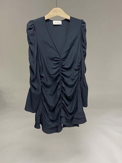 Robe Courte Froncee Devant - Noir
