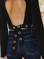 Top Edgy Black à nouer