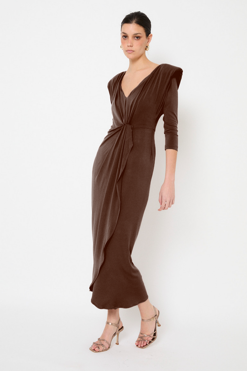 Robe Dix-Sept Maille Marron
