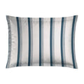 Funda De Almohada De Satén De Algodón - Sira Blanco / Azul