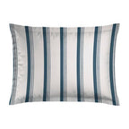 Funda De Almohada De Satén De Algodón - Sira Blanco / Azul