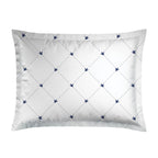Cotton Sateen Pillowcase - Ligne Atlantique White / Blue