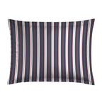Cotton Sateen Pillowcase - Ligne Atlantique White / Blue