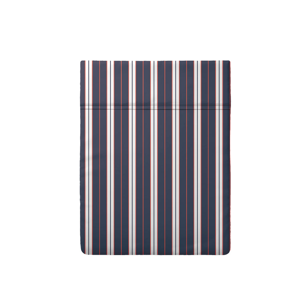 Lenzuolo Cordonetto In Raso Di Cotone - Ligne Atlantique Blu / Bianco