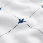 Lenzuolo Cordonetto In Raso Di Cotone - Ligne Atlantique Blu / Bianco