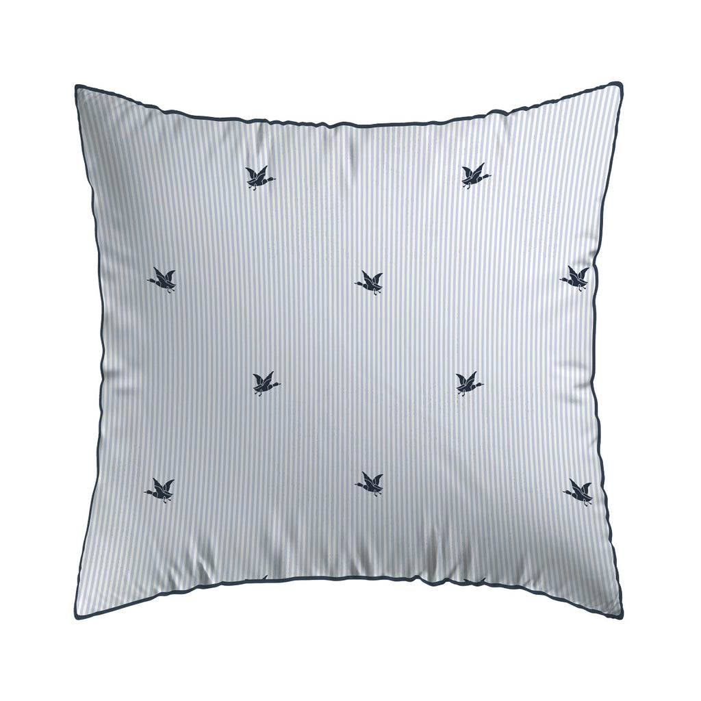Cotton Satin Pillowcase - Canards Rayés Blue