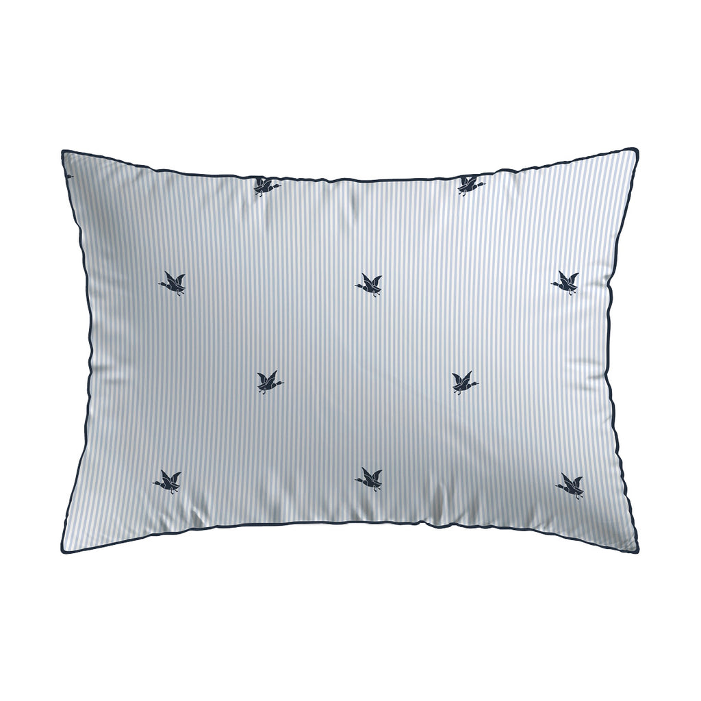 Cotton Satin Pillowcase - Canards Rayés Blue