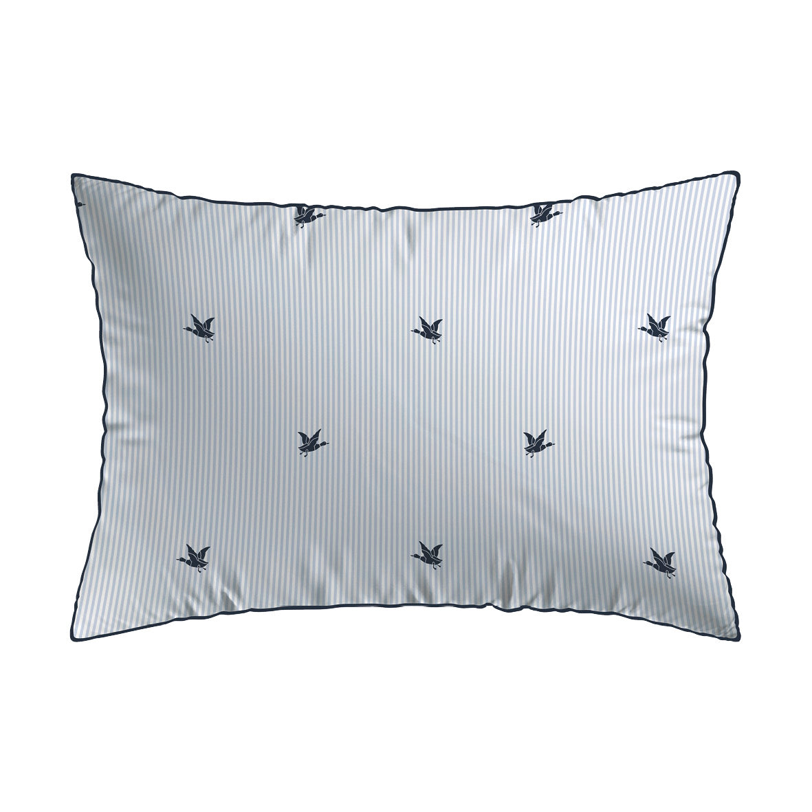 Cotton Satin Pillowcase - Canards Rayés Blue