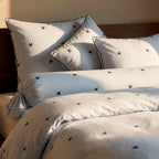 Cotton Satin Pillowcase - Canards Rayés Blue