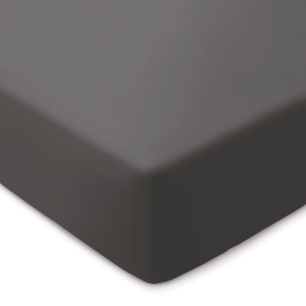 Sábana Bajera Satén De Algodón - Liso Gris Oscuro