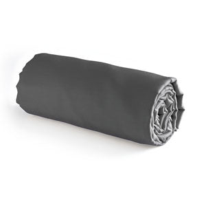 Sábana Bajera Satén De Algodón - Liso Gris Oscuro