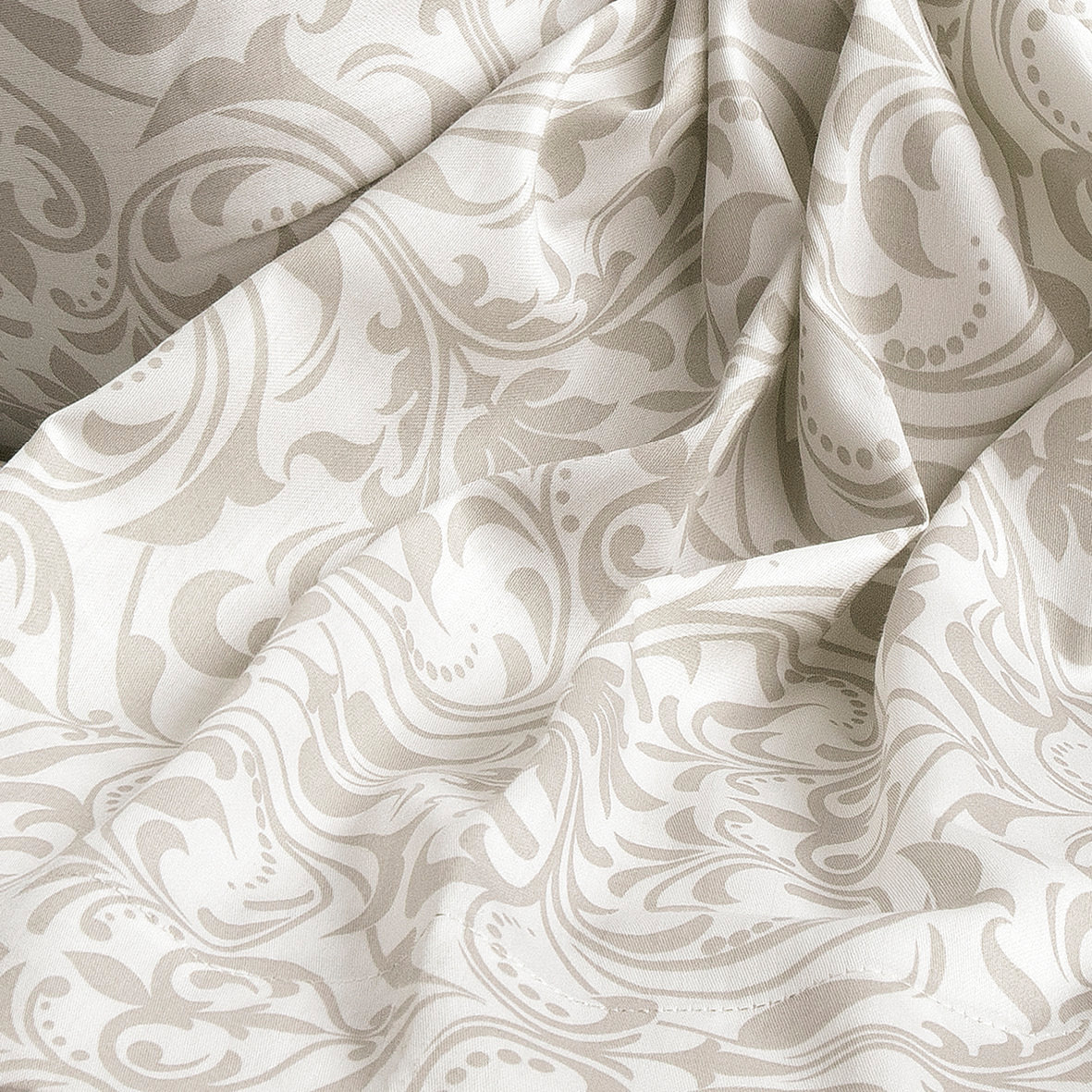 Copripiumino + 2 Federe in Raso di Cotone - Victorian Taupe