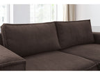 Nihad - Compact Fixed Corner Sofa - Corduroy - Right-hand Corner