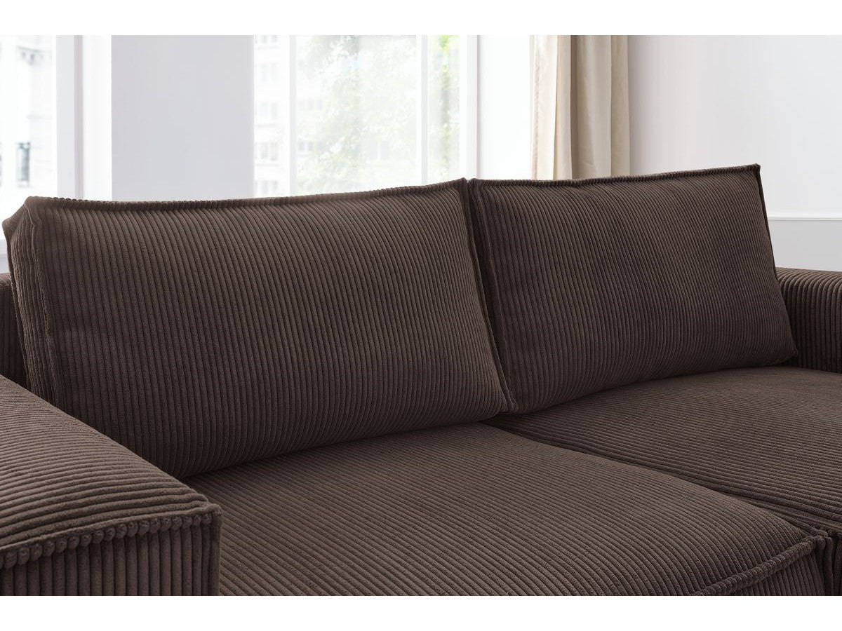 Nihad - Compact Fixed Corner Sofa - Corduroy - Right-hand Corner