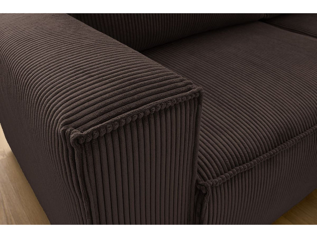 Nihad - Compact Fixed Corner Sofa - Corduroy - Right-hand Corner