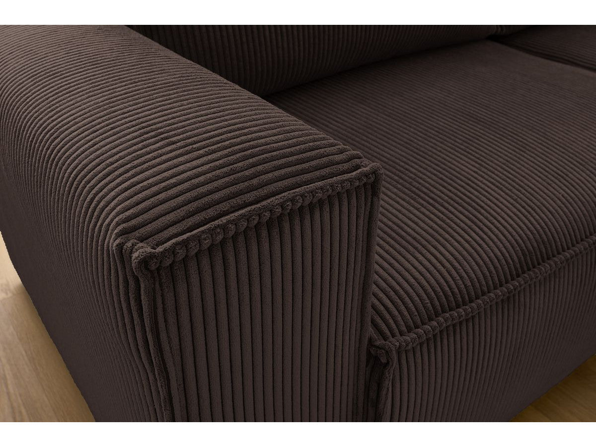 Nihad - Compact Fixed Corner Sofa - Corduroy - Right-hand Corner