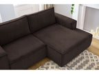 Nihad - Compact Fixed Corner Sofa - Corduroy - Right-hand Corner