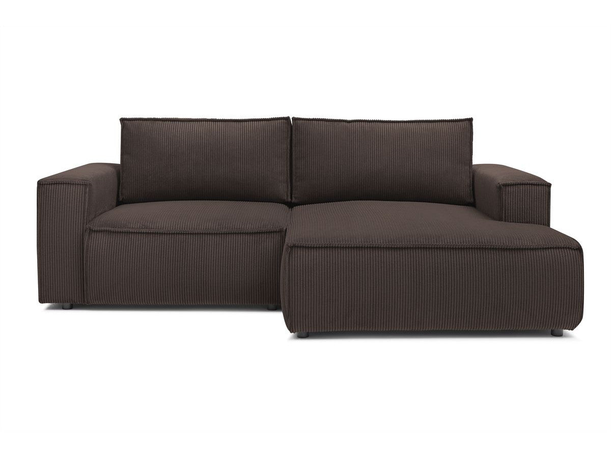 Nihad - Compact Fixed Corner Sofa - Corduroy - Right-hand Corner