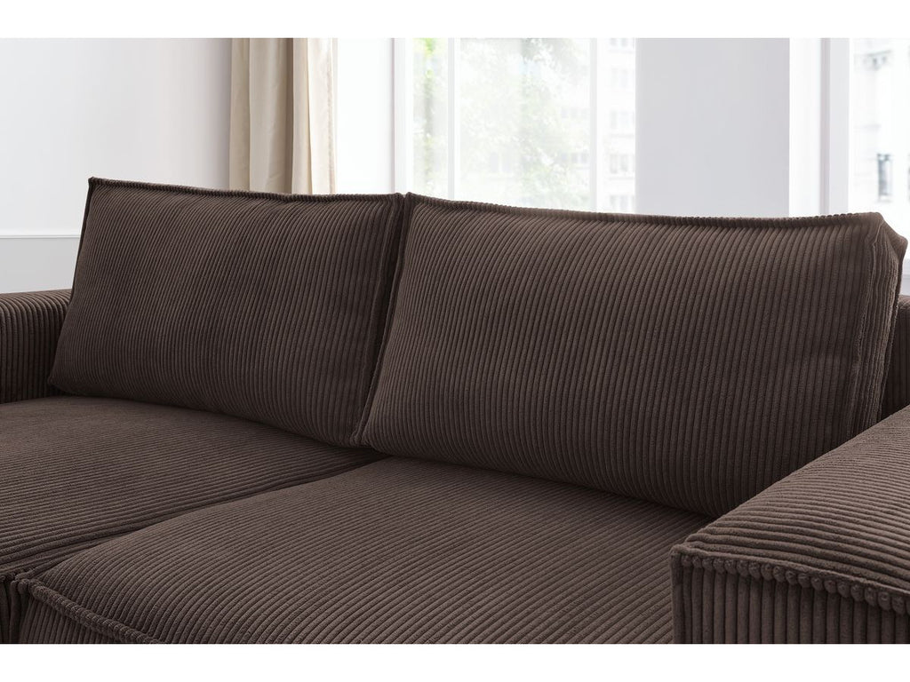Nihad - Compact Fixed Corner Sofa - Corduroy - Left-hand Corner
