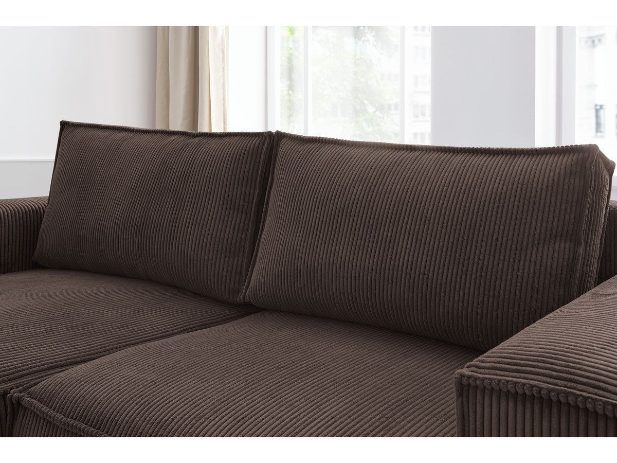 Nihad - Compact Fixed Corner Sofa - Corduroy - Left-hand Corner