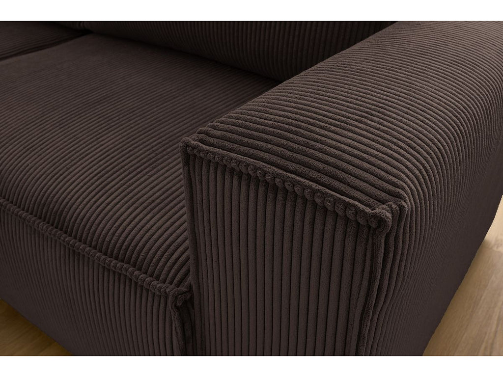 Nihad - Compact Fixed Corner Sofa - Corduroy - Left-hand Corner