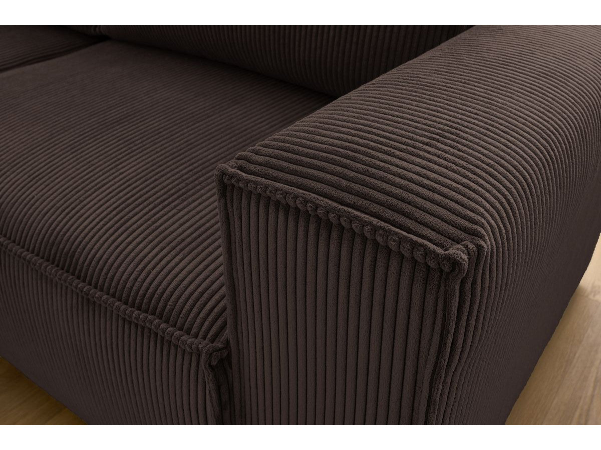 Nihad - Compact Fixed Corner Sofa - Corduroy - Left-hand Corner