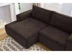 Nihad - Compact Fixed Corner Sofa - Corduroy - Left-hand Corner