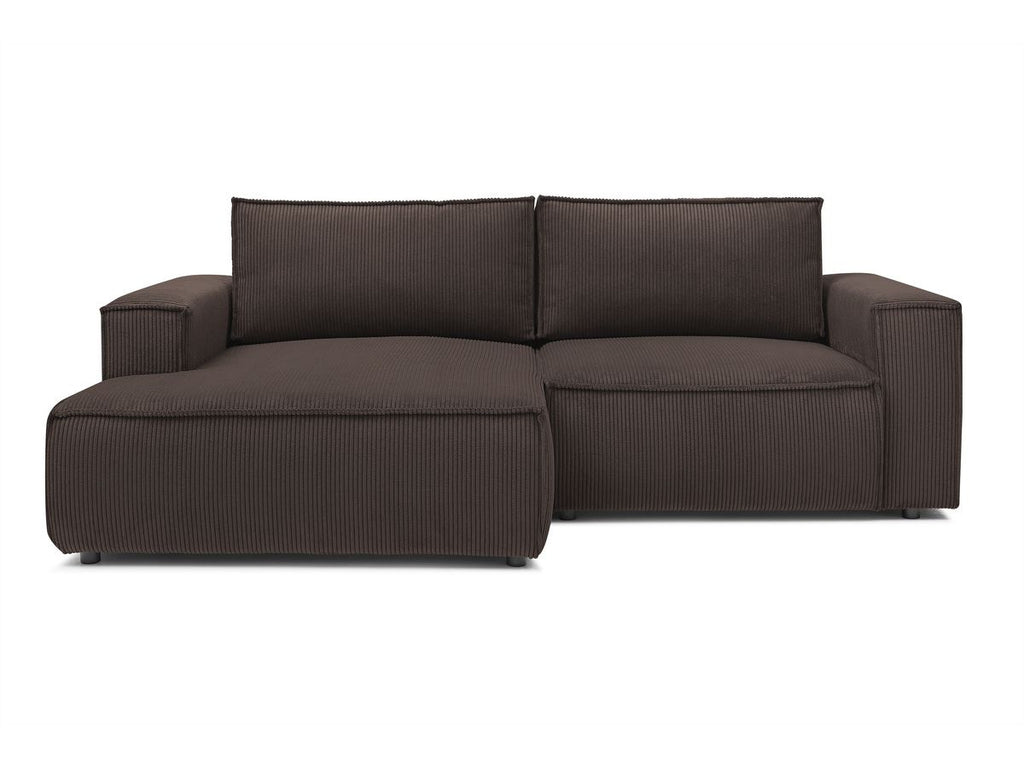 Nihad - Compact Fixed Corner Sofa - Corduroy - Left-hand Corner