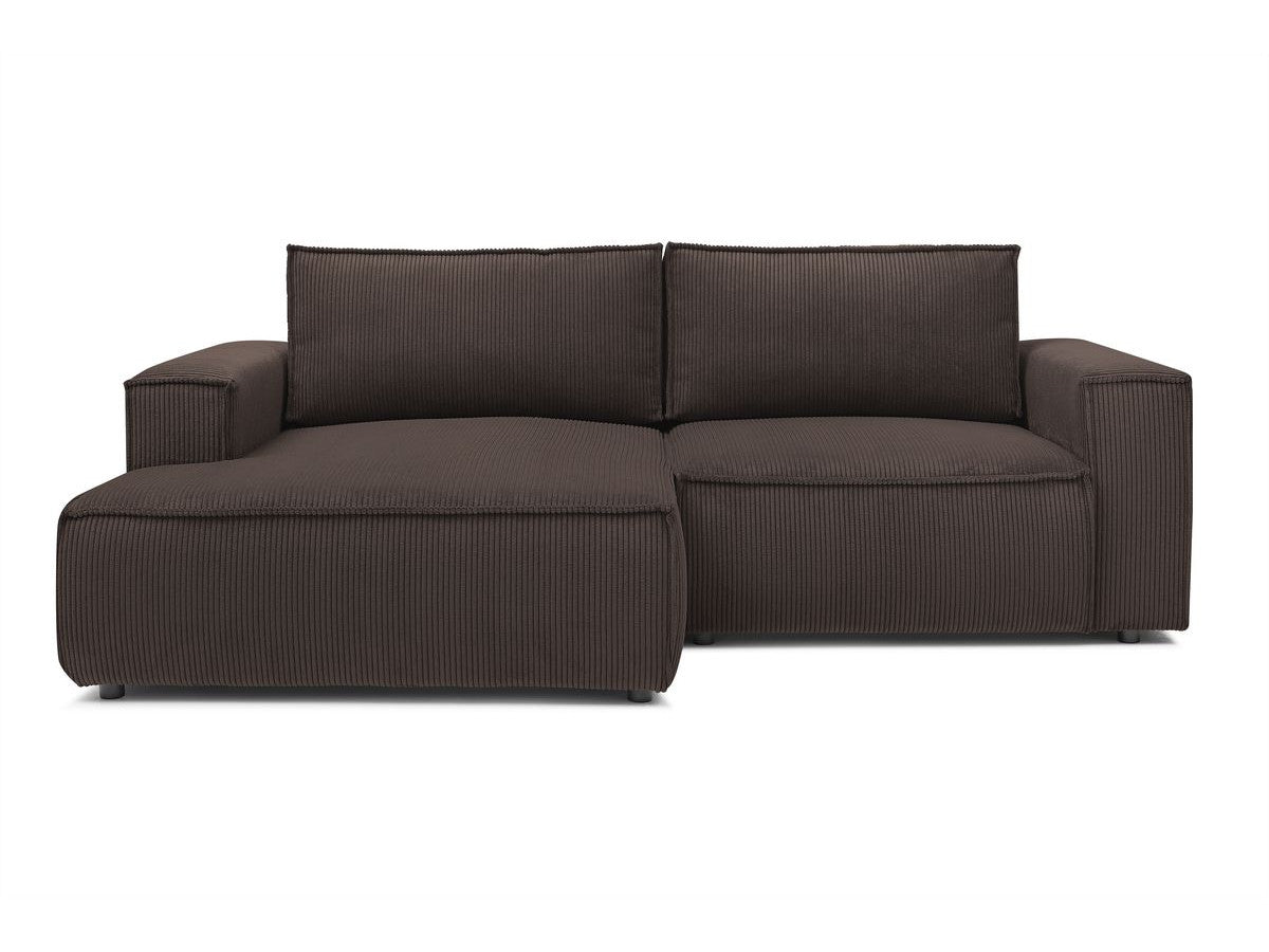 Nihad - Compact Fixed Corner Sofa - Corduroy - Left-hand Corner