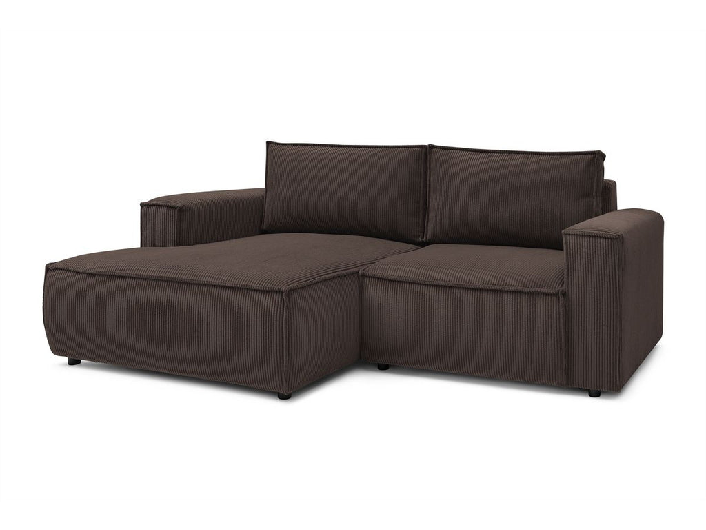 Nihad - Compact Fixed Corner Sofa - Corduroy - Left-hand Corner