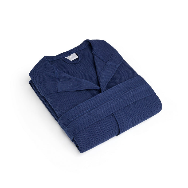 Bathrobe With Honeycomb Hood Dark Blue