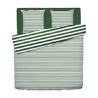 Housse De Couette + 2 Taies D'Oreiller Satin De Coton - Horizon Vert