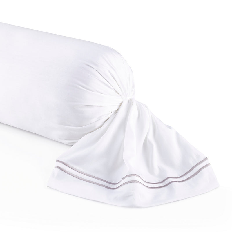 Taie De Traversin Satin De Coton Bastia Gris / Blanc