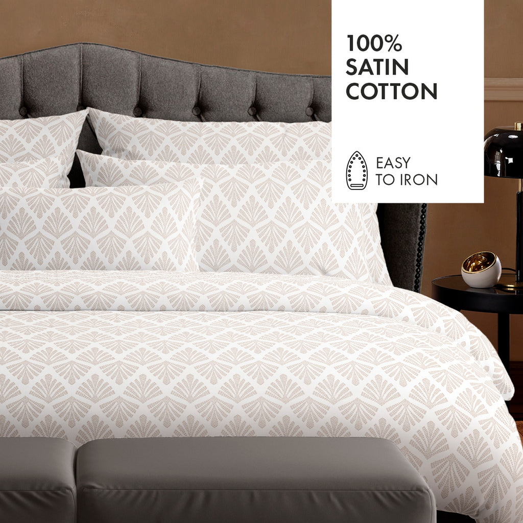 Taie De Traversin Satin De Coton - Vibrance Végétale Blanc / Blanc
